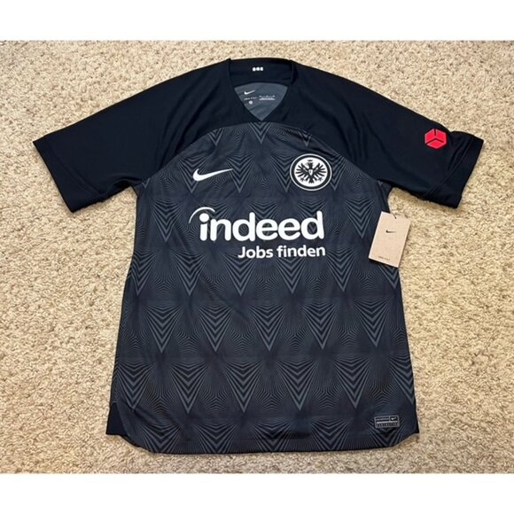 Eintracht Frankfurt Nike Dri Fit 2022-23 Black Away Kit Jersey Shirt Size M New - Picture 1 of 7